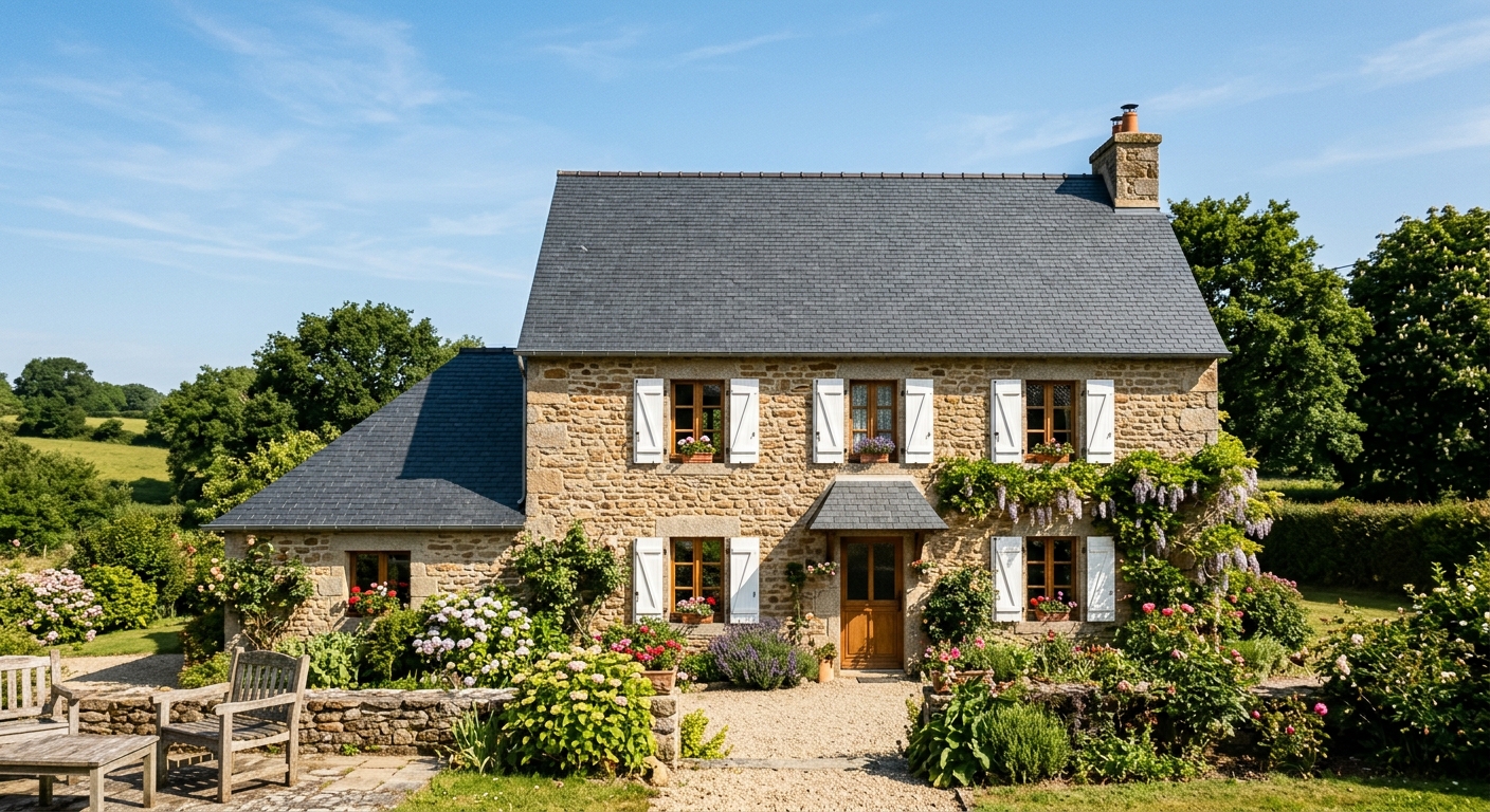 Maison avec toiture enti&egrave;rement r&eacute;nov&eacute;e