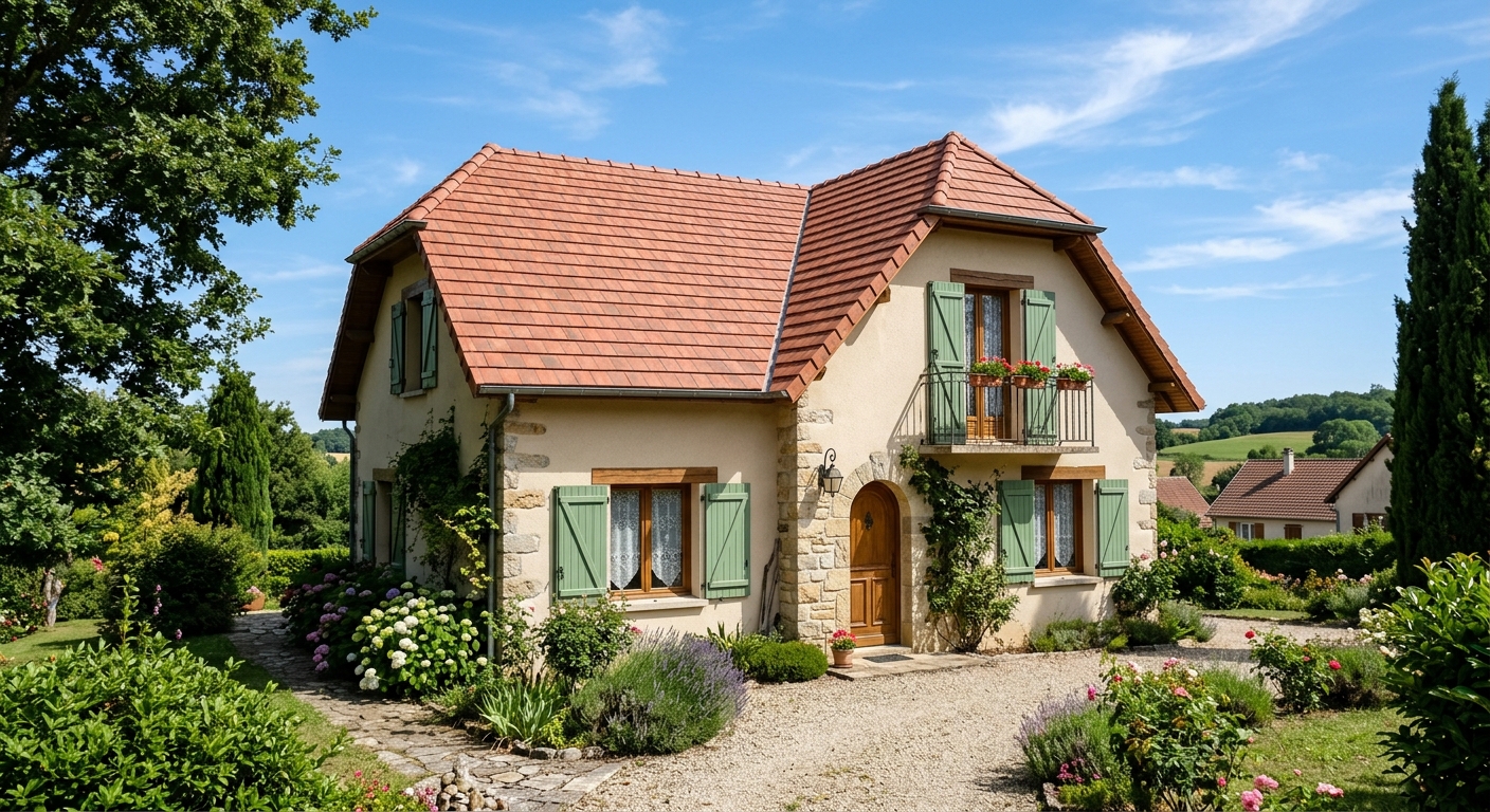 Maison avec toiture enti&egrave;rement r&eacute;nov&eacute;e